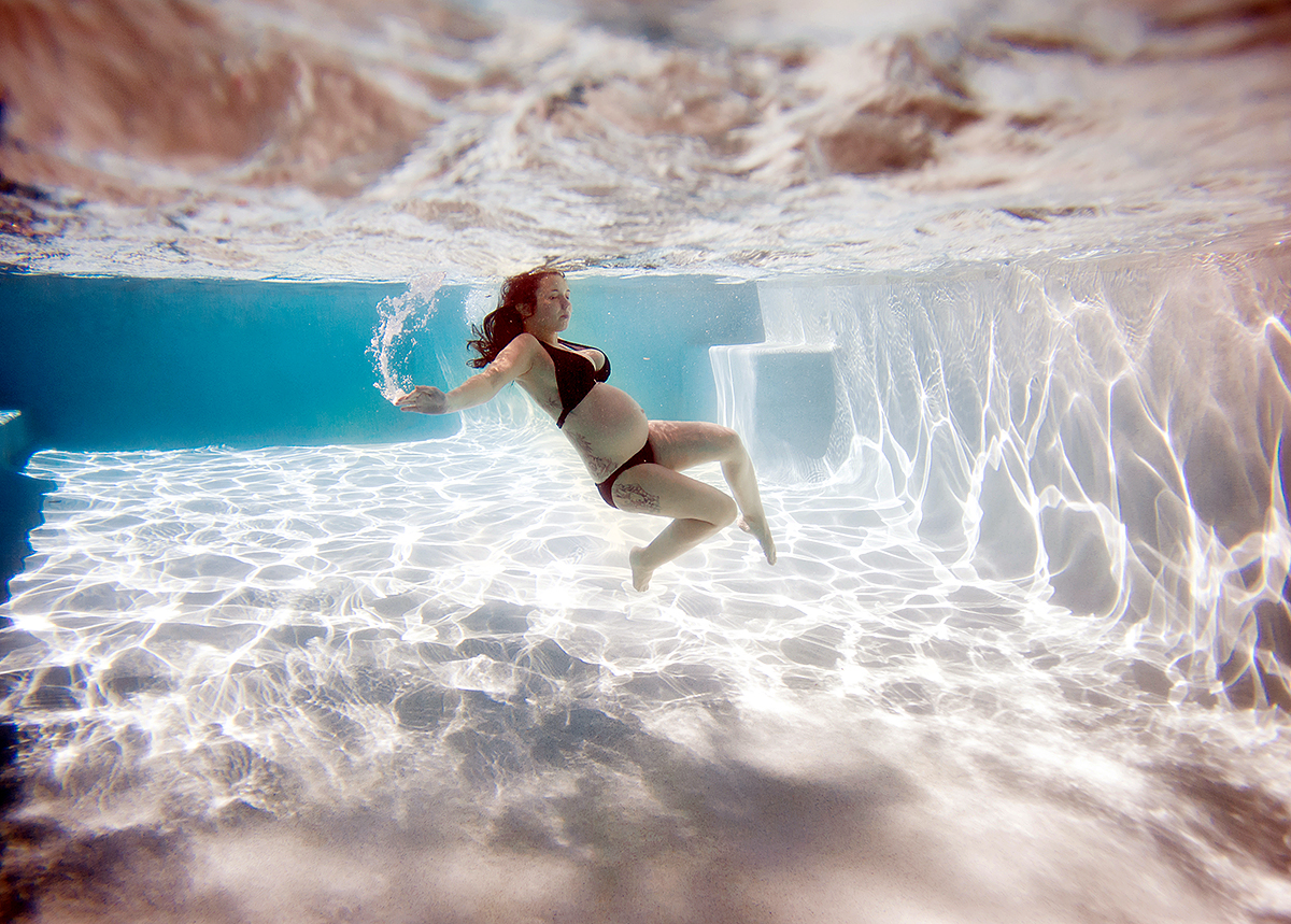 pregnant lady underwater