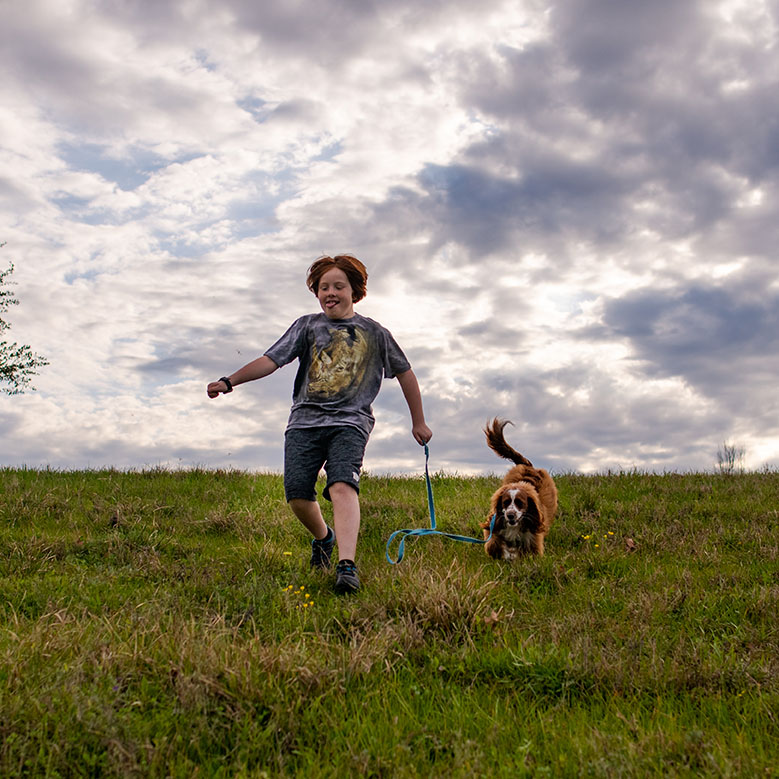 boy and dog photos